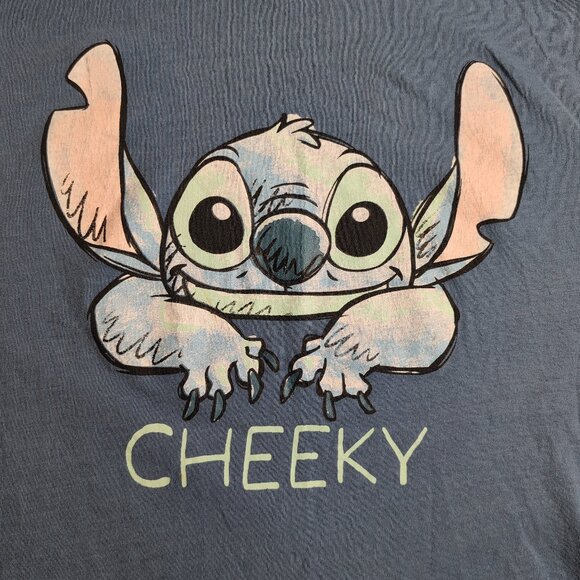 Disney Women's Blue Stitch Graphic Print Tee Shirt, Size Small - Picture 3 of 6